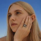 Anillo de Oro Blanco 18kt con Diamantes de 47 Puntos Totales Corte Brillante SI/H 94pts Zafiro - By Danielle Costantini - Miniatura 4