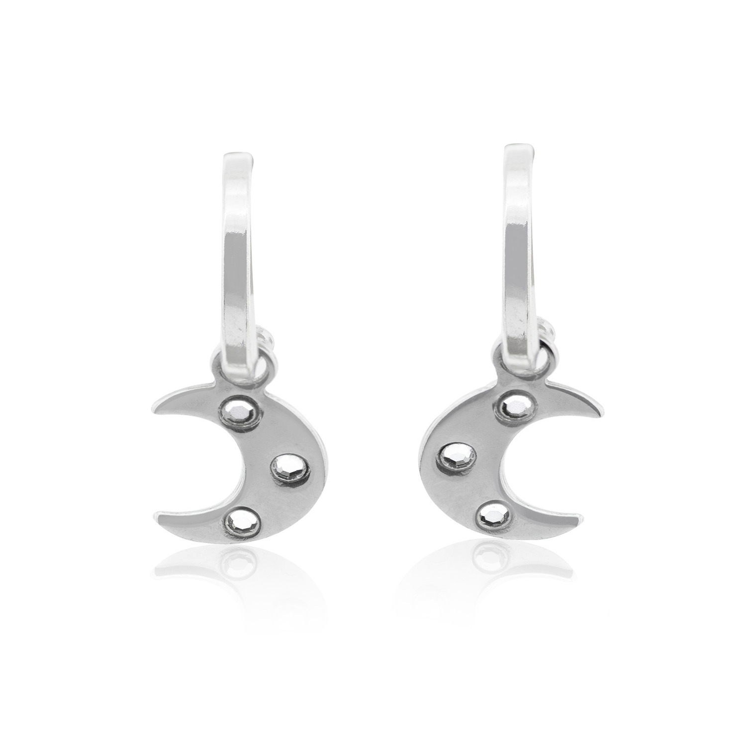 Aros de Plata Esterlina 925 Argollas Luna 1