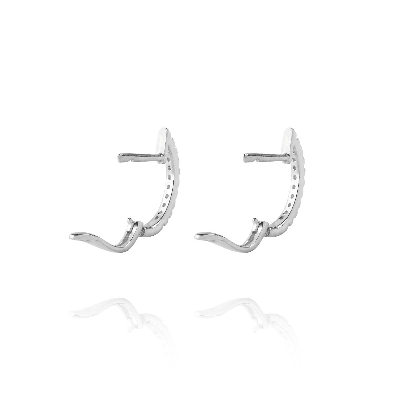 Aros Oro Blanco 18kt Argollas Circonita 2
