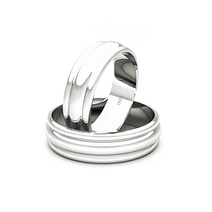 Par Argollas Matrimonio de Oro Blanco 18kt KZ 5,5mm