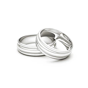 Par Argollas Matrimonio de Oro Blanco 18kt KZ 5,5mm