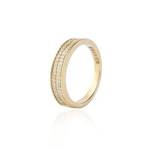 Anillo de Oro 18kt con Diamantes de Pts Corte Brillante SI/H Riel