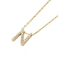 Collar de Plata Esterlina 925 Letra N Circon Revestido en Oro 18kt - Miniatura 1