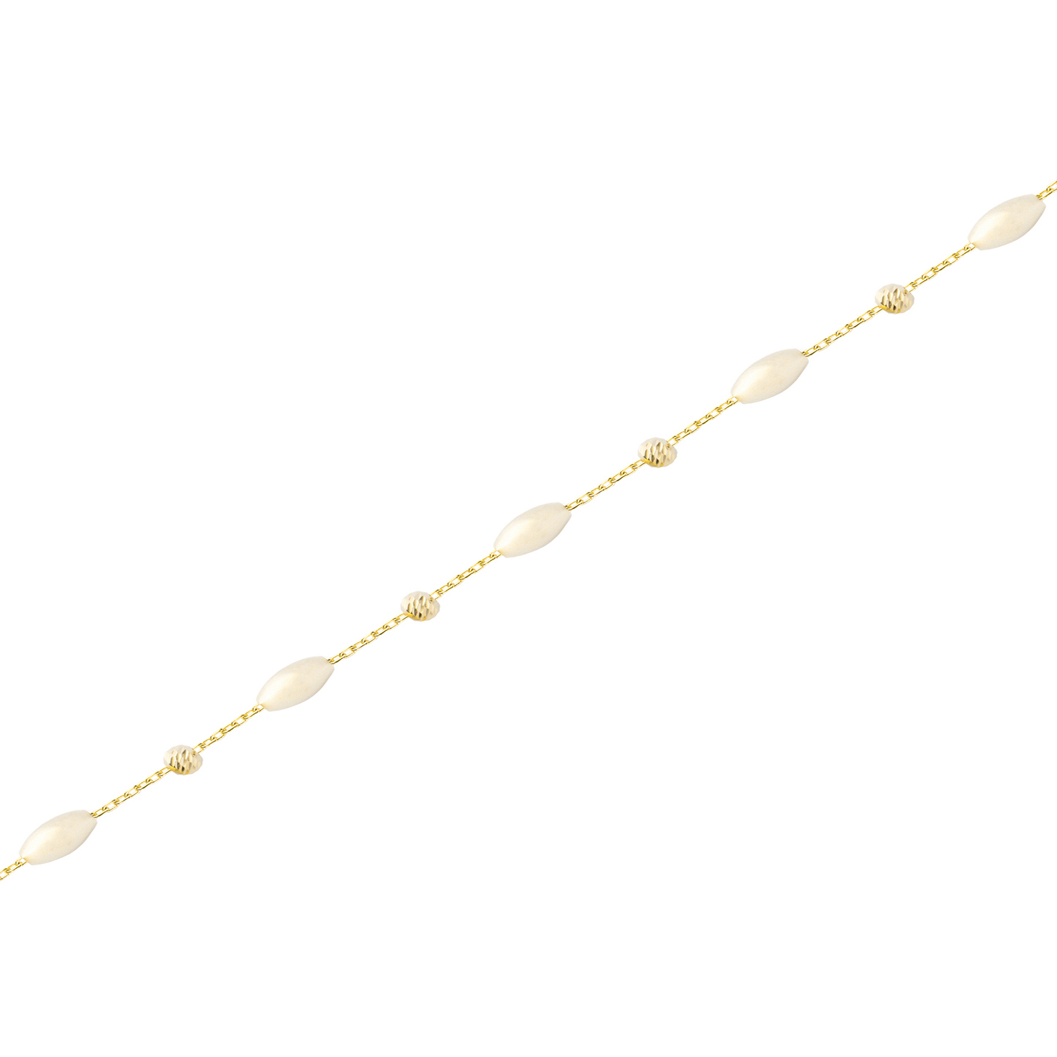 Pulsera de Plata Esterlina 925 Bolita Facetada Revestido en Oro 18kt 1