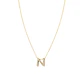 Collar de Plata Esterlina 925 Letra N Circon Revestido en Oro 18kt - Miniatura 3
