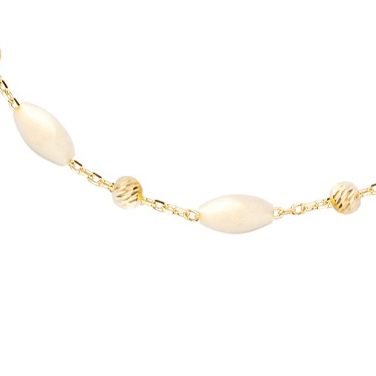 Pulsera de Plata Esterlina 925 Bolita Facetada Revestido en Oro 18kt 2