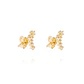 Aros Oro Amarillo 18kt Escalonados 5 Circonitas - Miniatura 3