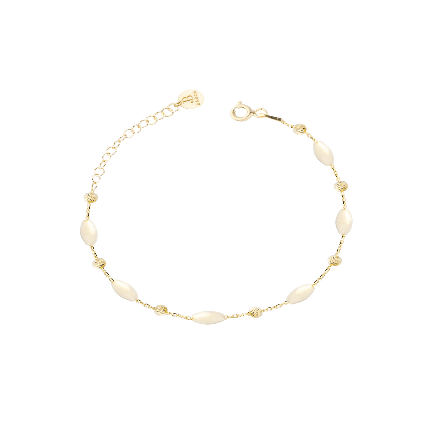 Pulsera de Plata Esterlina 925 Bolita Facetada Revestido en Oro 18kt 3