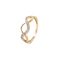 Anillo de Oro 18kt Ondas Circón y Liso - Miniatura 1