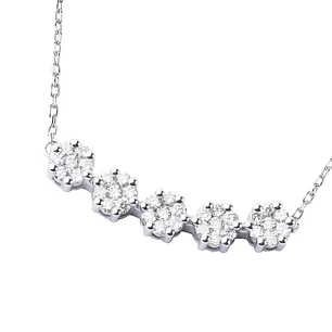 Collar de Oro 18kt con Diamantes de 34 Pts SI/H Totales Corte Brillante