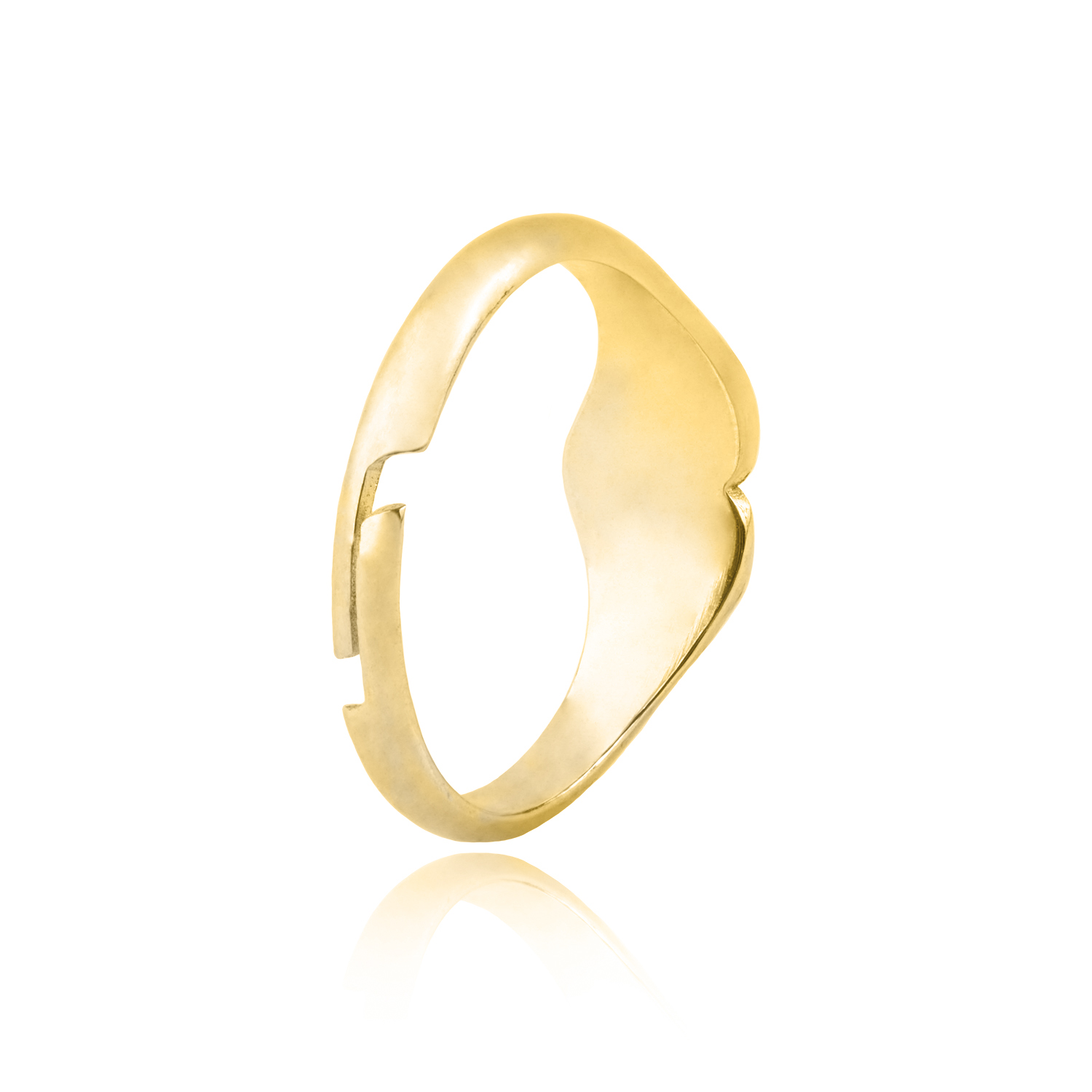 Anillo de Plata Esterlina 925 Corazón Revestido en Oro 18kt 3