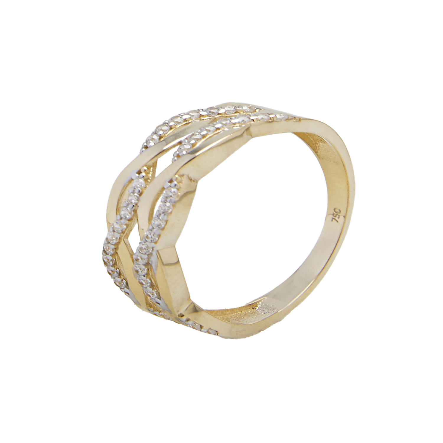 Anillo de Oro 18kt Cadeneta Circon 1