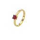Anillo Oro Miel 18kt Solitario Cuadrado con Rubí - Miniatura 1