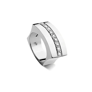 Anillo Platino 950 Modelo Curv 9 Diamantes 2pts
