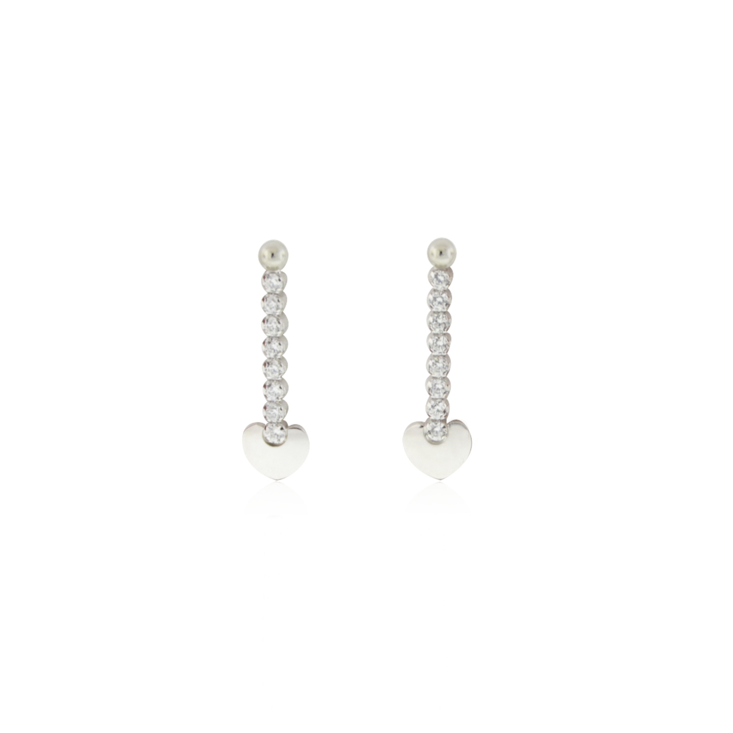 Aros de Plata Esterlina 925 Corazón Colgante Circonitas 1