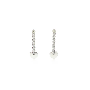 Aros de Plata Esterlina 925 Corazón Colgante Circonitas