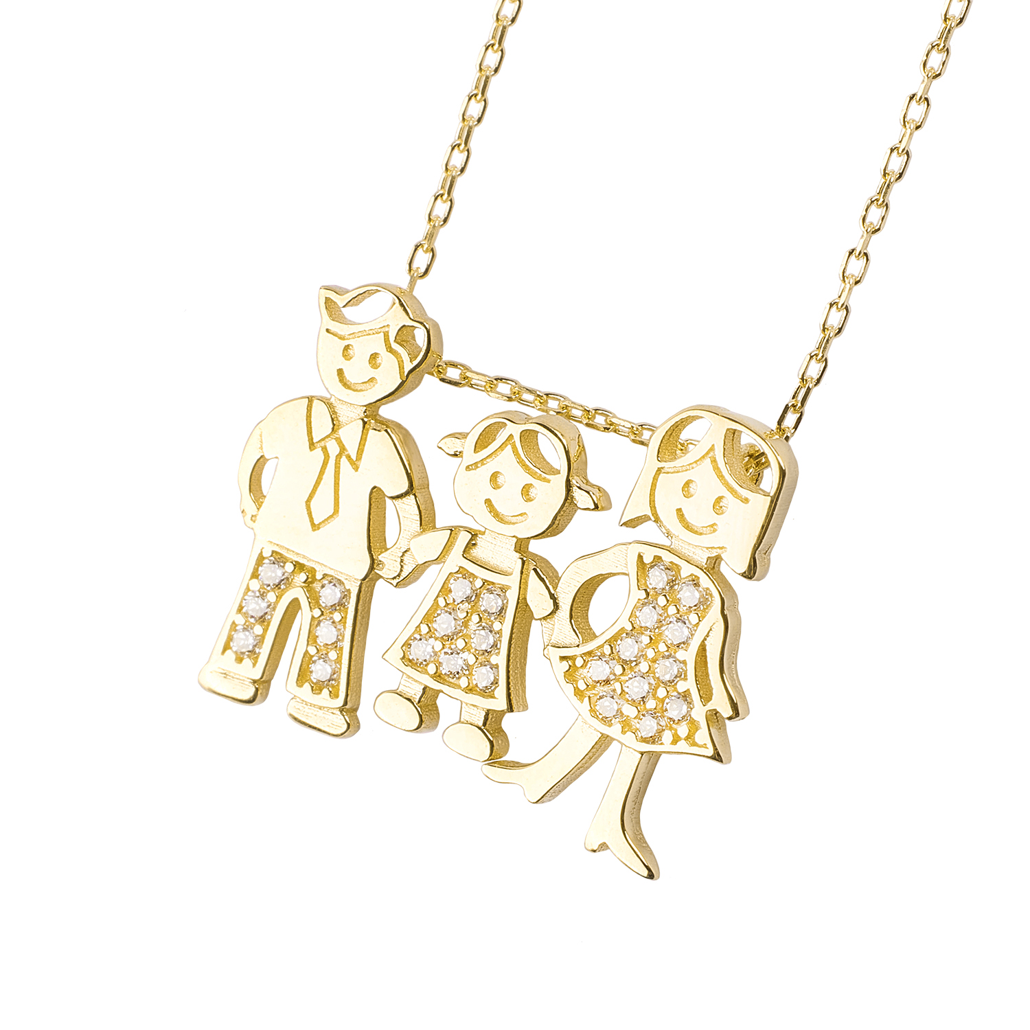 Collar de Oro 18kt Modelo Familia 1