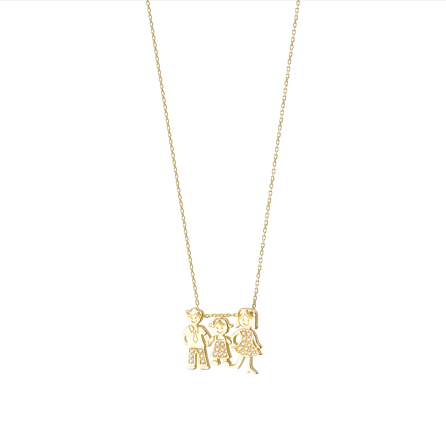Collar de Oro 18kt Modelo Familia 3