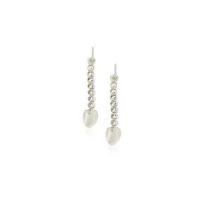 Aros de Plata Esterlina 925 Corazón Colgante Circonitas