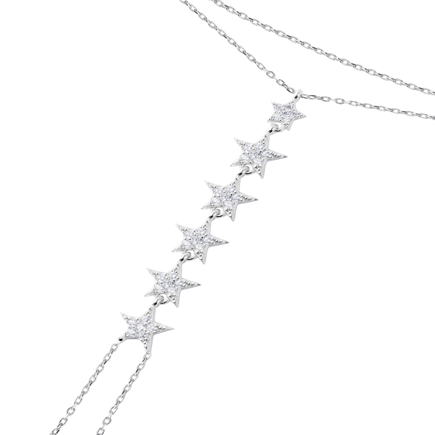 Pulsera Plata Esterlina 925 Estrella Colgantes Revestido en Oro 18kt 2