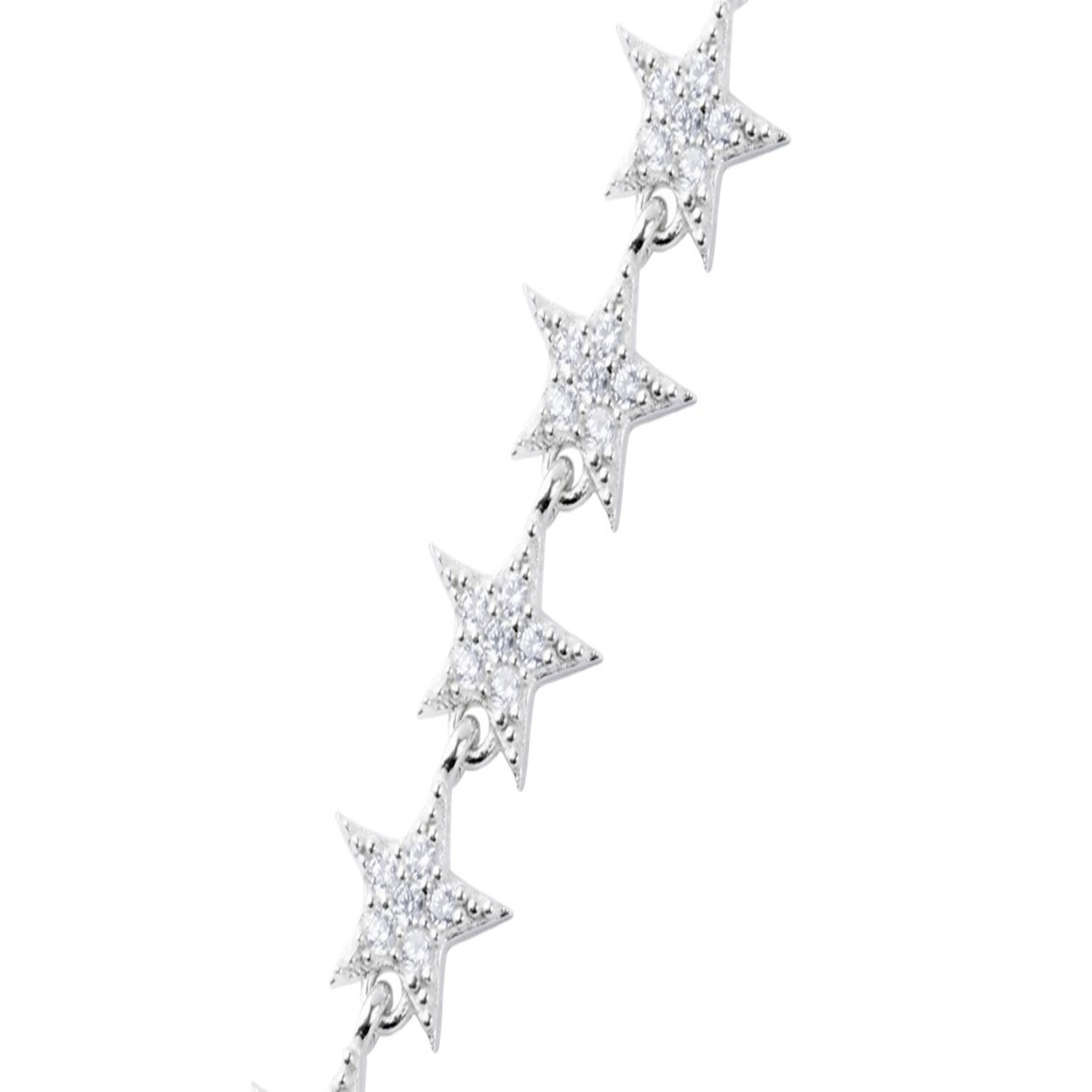Pulsera Plata Esterlina 925 Estrella Colgantes Revestido en Oro 18kt 3