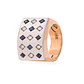 Anillo Oro Rosado 18kt Modelo Prinsa 7 Diamantes 2pts 8 Zafiros 2pts - Miniatura 1