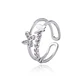 Anillo de Plata Esterlina 925 Doble Mariposa Circon - Miniatura 1
