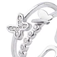 Anillo de Plata Esterlina 925 Doble Mariposa Circon - Miniatura 2