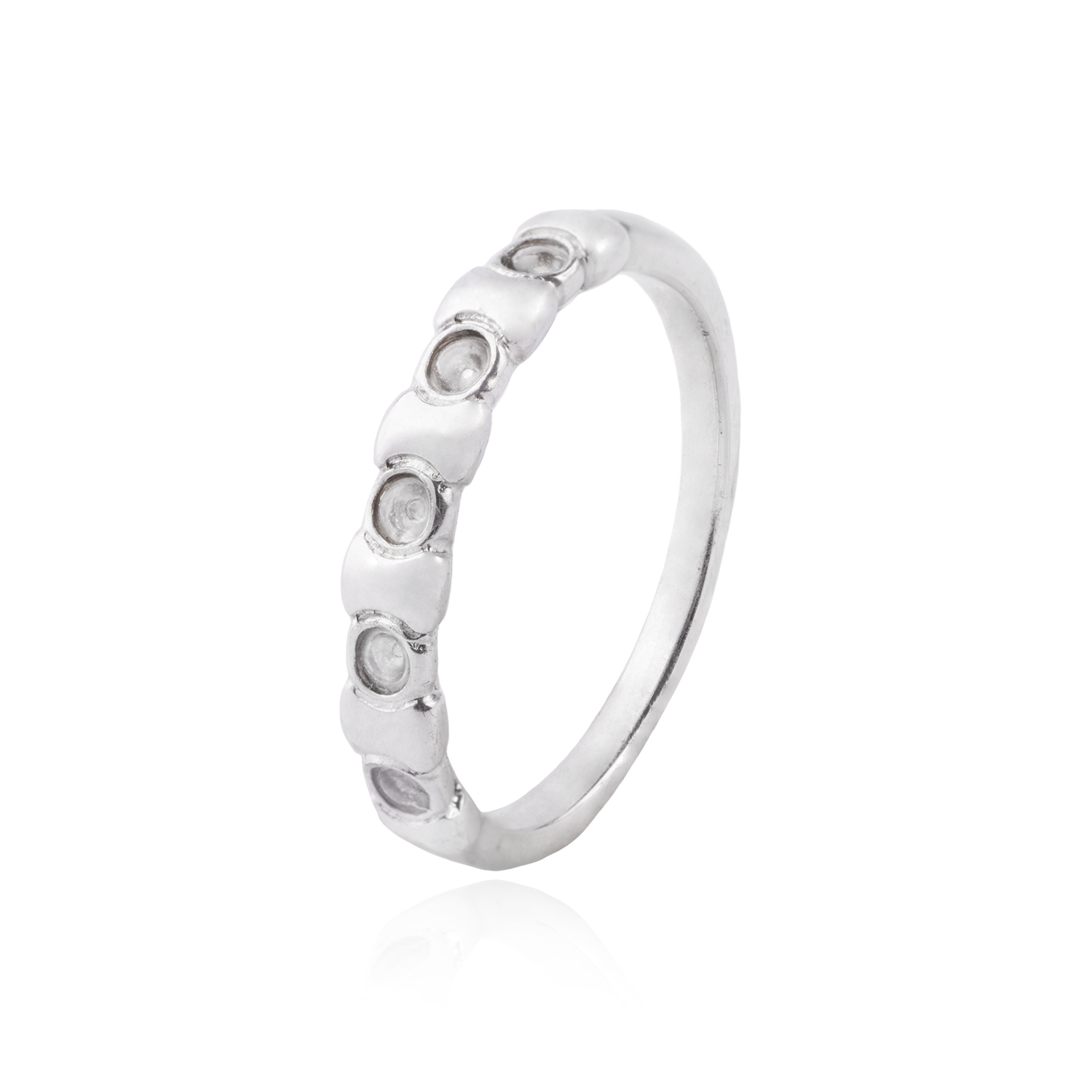 Anillo de Plata Esterlina 925 Cinco Circonitas 11 1