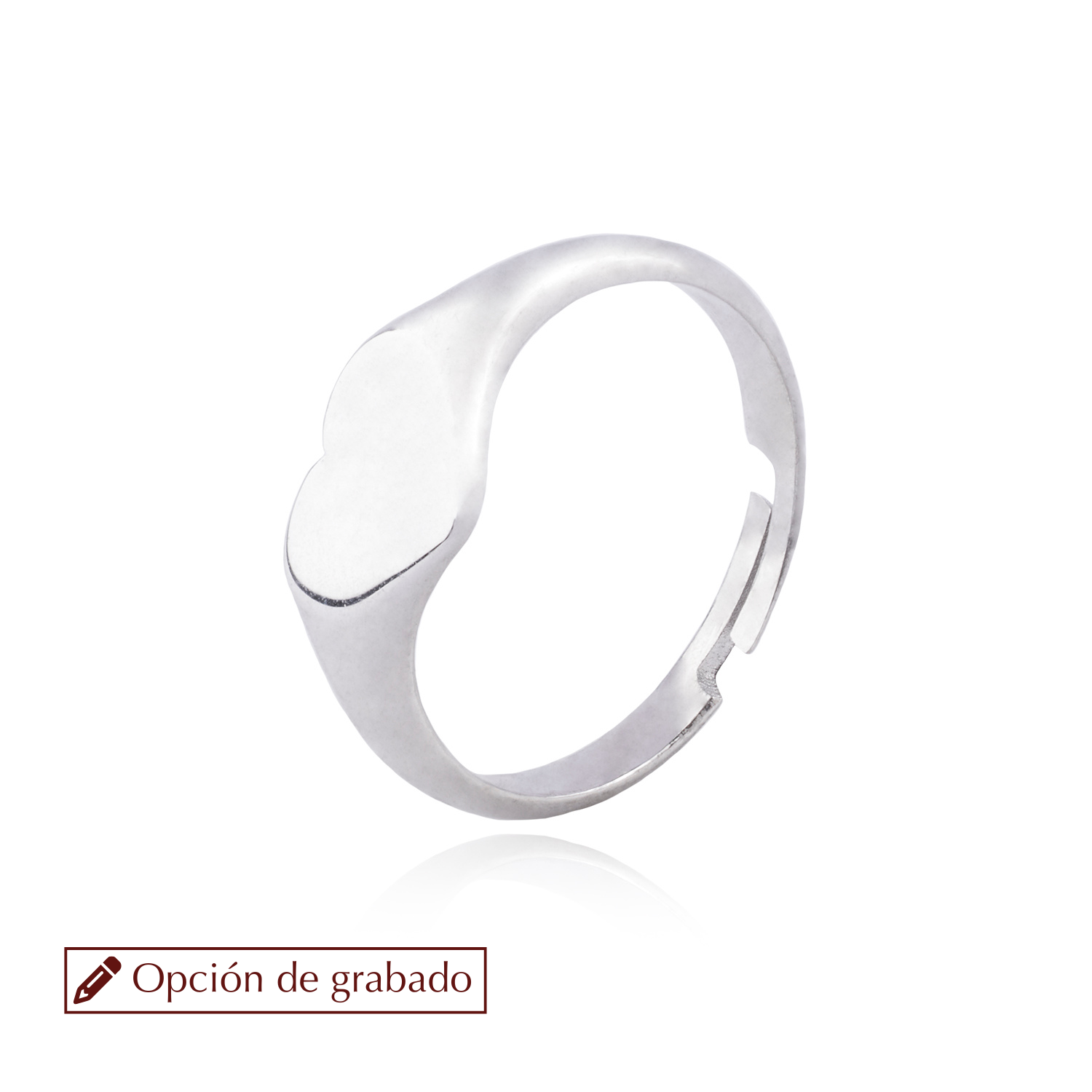 Anillo de Plata Esterlina 925 Corazon Sello 1