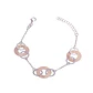 Pulsera de Plata Esterlina 925 Bicolor Argollas - Miniatura 3