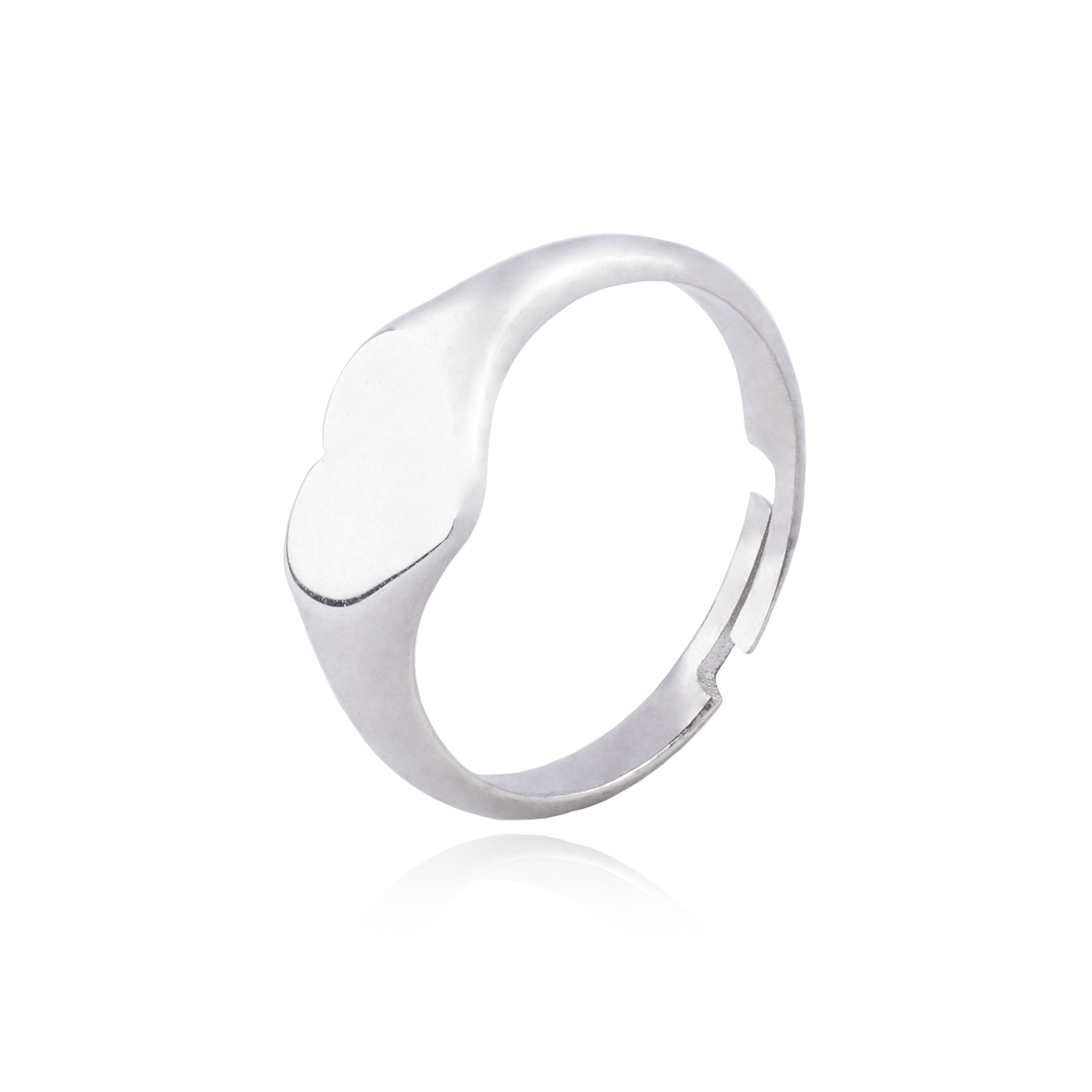 Anillo de Plata Esterlina 925 Corazon Sello 3