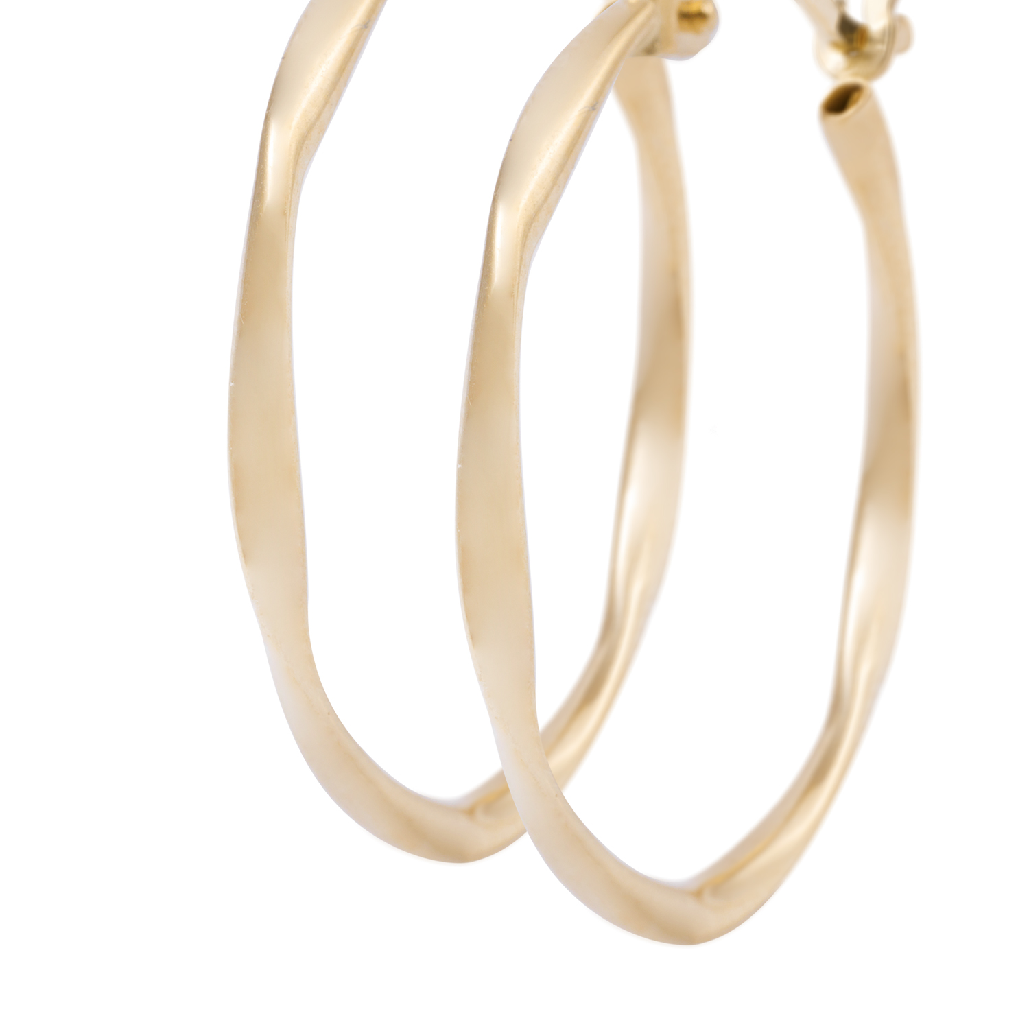 Aros de Oro 18kt Argollas 15MM Asimetricas 2
