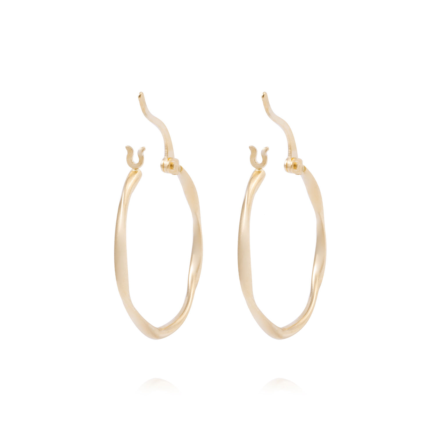 Aros de Oro 18kt Argollas 15MM Asimetricas 3