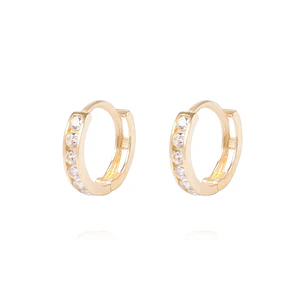 Aros de Oro 18Kt Argolla Pequeñas Circon
