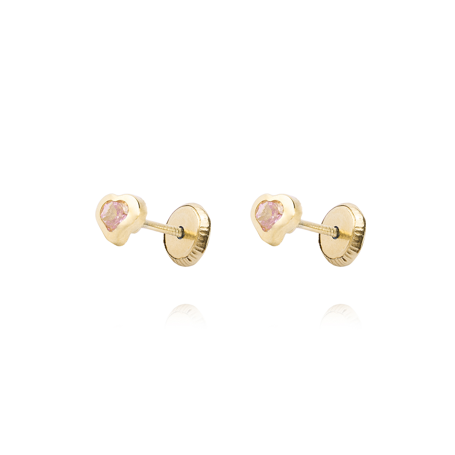 Aros de Oro 9kt Corazón Fluido Rosa Francia 1