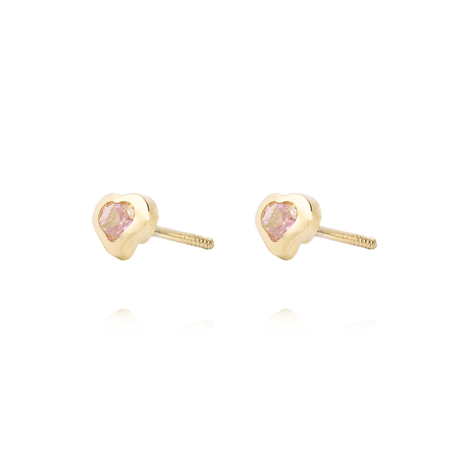 Aros de Oro 9kt Corazón Fluido Rosa Francia 2