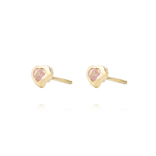 Aros de Oro 9kt Corazón Fluido Rosa Francia