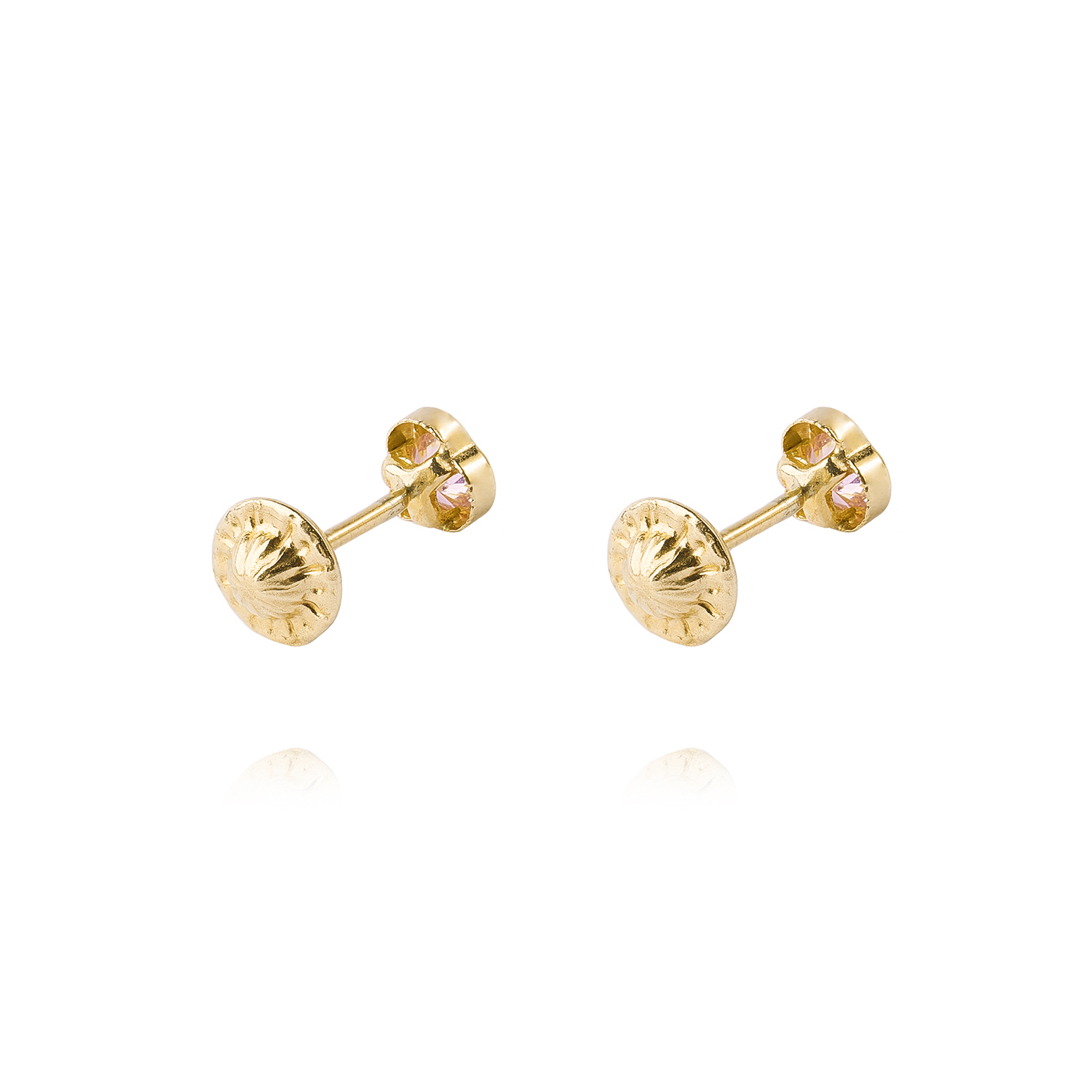 Aros de Oro 9kt Corazón Fluido Rosa Francia 3