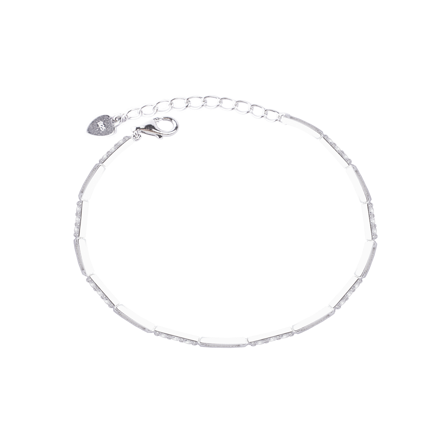 Pulsera de Plata Esterlina 925 Palito Circonita Ajustable 1