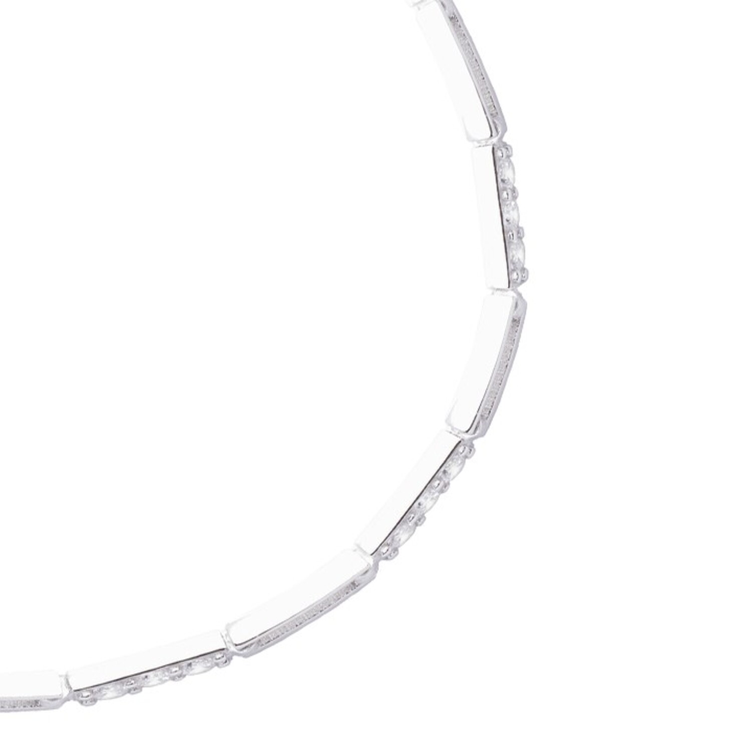 Pulsera de Plata Esterlina 925 Palito Circonita Ajustable 3