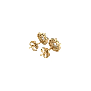 Aros de Oro 18Kt  Remolino Circon