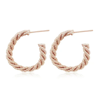 Aros de Plata Esterlina 925 Argollas Rose Revestido en Oro 18kt