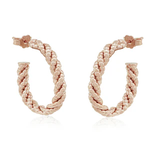 Aros de Plata Esterlina 925 Argollas Rose Revestido en Oro 18kt