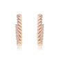 Aros de Plata Esterlina 925 Argollas Rose Revestido en Oro 18kt - Miniatura 3
