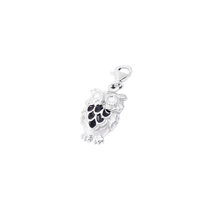 Colgante de Plata Esterlina 925 Búho Negro