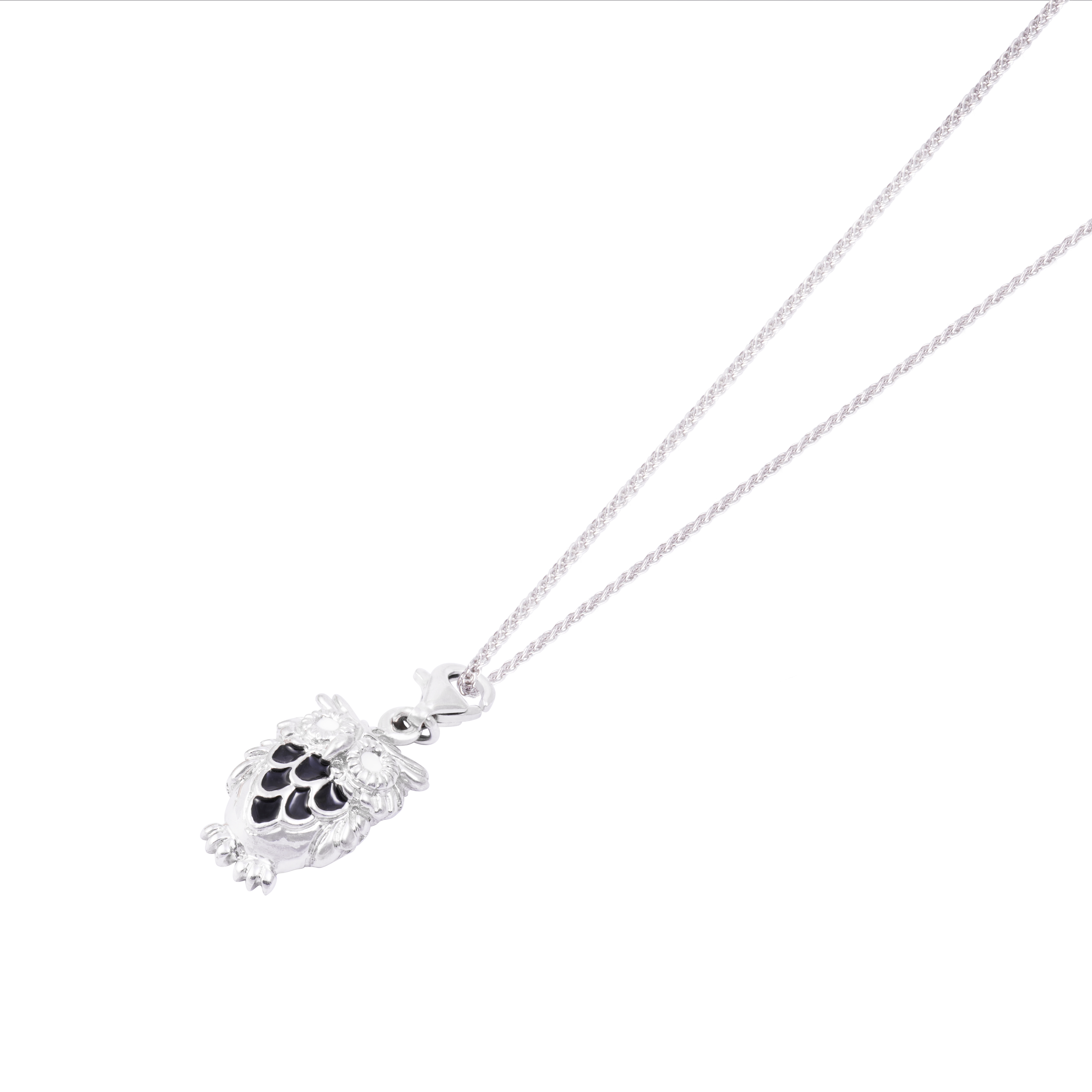 Colgante de Plata Esterlina 925 Búho Negro 3