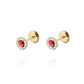 Aros de Oro 18kt Circulo Rubí 3mm - Miniatura 1