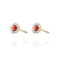 Aros de Oro 18kt Circulo Rubí 3mm - Miniatura 2