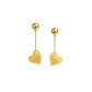 Aros Oro Amarillo 18kt Corazones Colgantes - Miniatura 1
